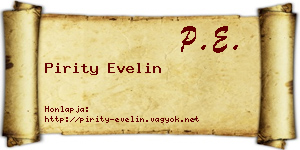 Pirity Evelin névjegykártya